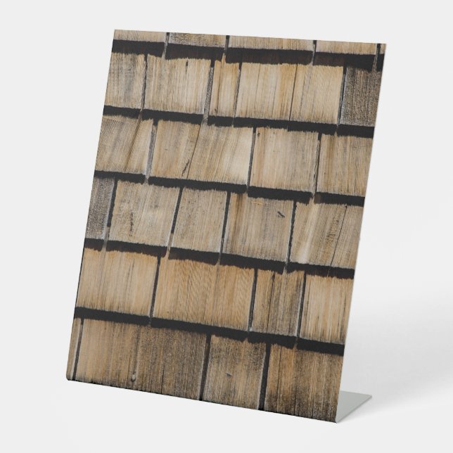 Holzschindeln Sockelschild (Vorderseite)
