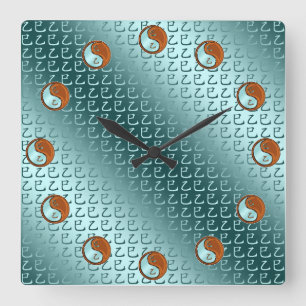 Holzschlange Quadratische Wanduhr