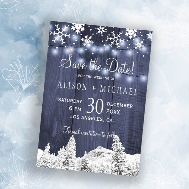 Holzschneeflocken rett Hochzeit Save The Date (Von Creator hochgeladen)