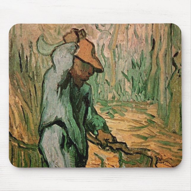 Holzschneider (nach Millet) von Vincent van Gogh Mousepad (Vorne)