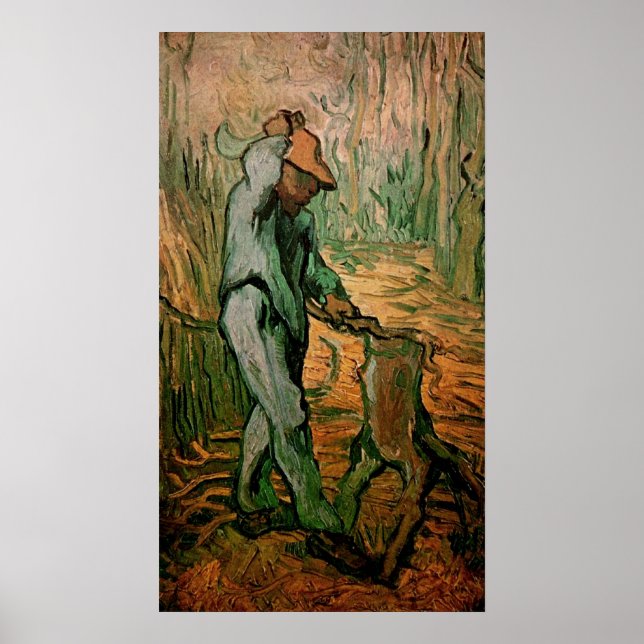 Holzschneider (nach Millet) von Vincent van Gogh Poster (Vorne)