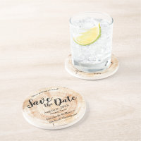 Holzschnitt ganze Namen rustikal Save the Date