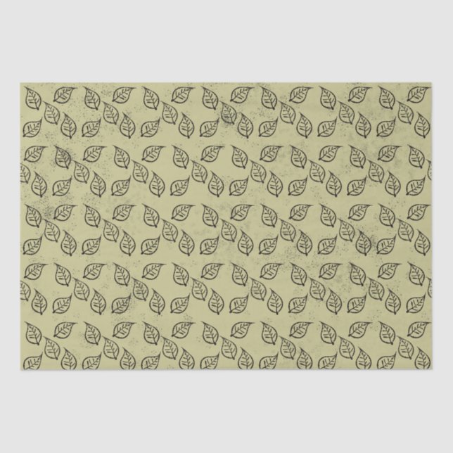 Holzschnitt-Muster auf antiquiert Seidenpapier (Vorderseite)