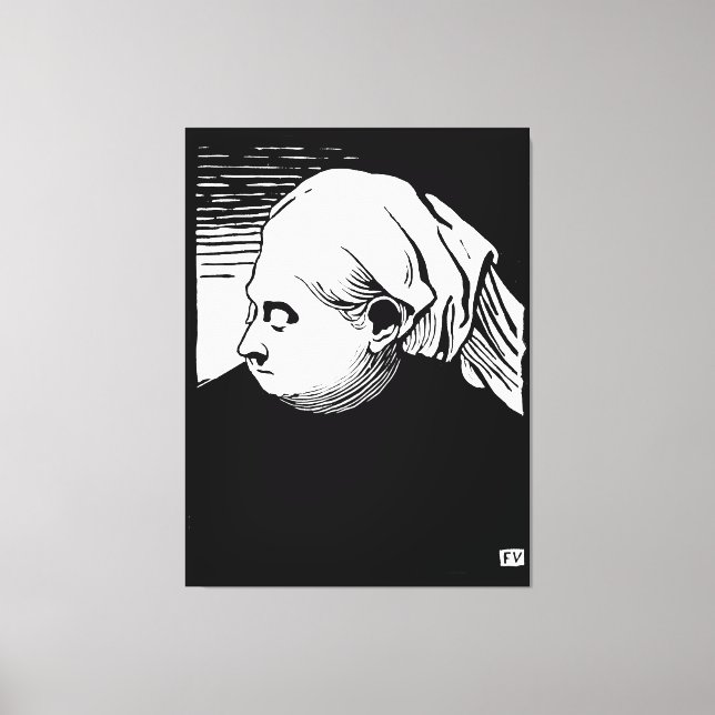 Holzschnitt-Portrait von Königin Victoria Leinwanddruck (Vorderseite)