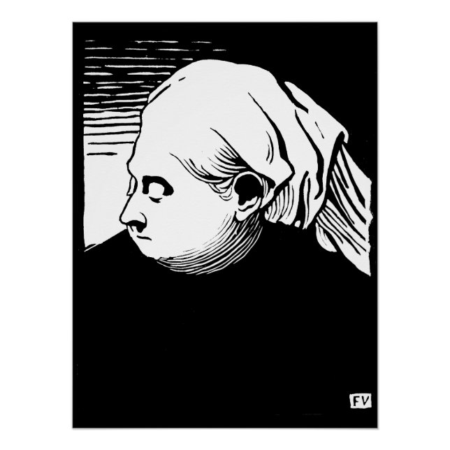 Holzschnitt-Portrait von Königin Victoria Poster (Vorderseite)