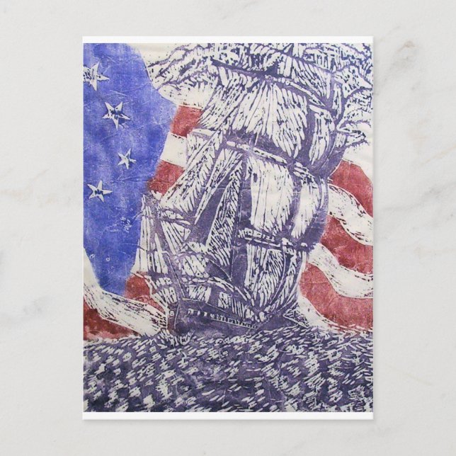 Holzschnitt Postkarte (Vorderseite)