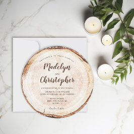 Holzschnitt rustikale Hochzeitsschrift Einladung