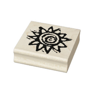 Holzschnitt Sun oder Gummistempel