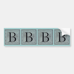 Holzschnitt Woodblock Initiale der Holztype-"B" Autoaufkleber
