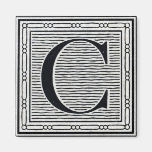 Holzschnitt Woodblock Initiale der Holztype-"C" Magnet