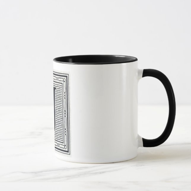 Holzschnitt Woodblock Initiale der Holztype-"J" Tasse (Rechts)