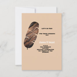 Holzschnitzel, einfache Hochzeitseinladung Einladung