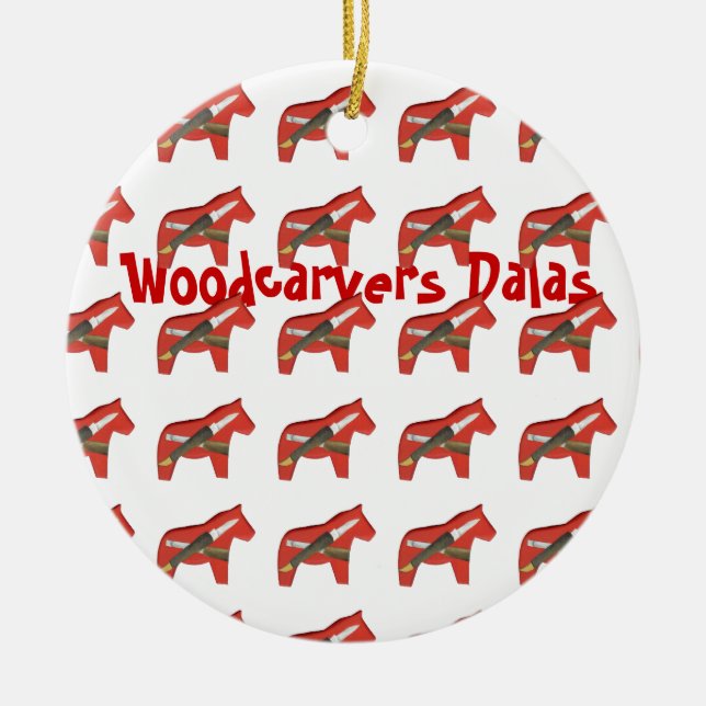Holzschnitzer Dala Horse Ornament (Vorne)