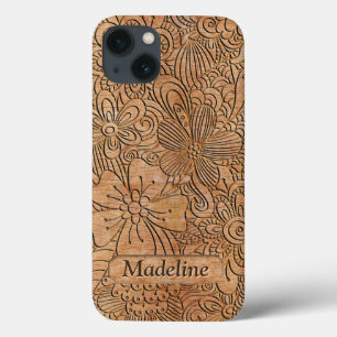 Holzschnitzereien Blumenmuster Personalisiert Case-Mate iPhone Hülle