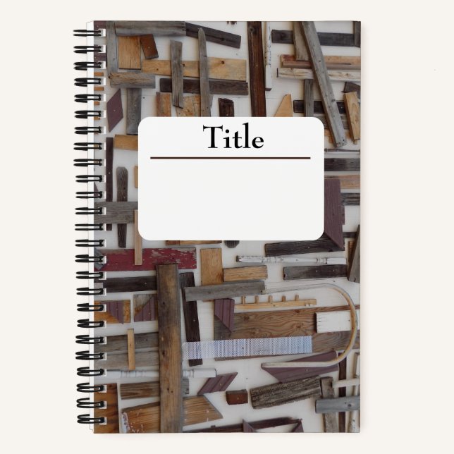 Holzschrott-Spiralheft Notizbuch (Vorderseite)