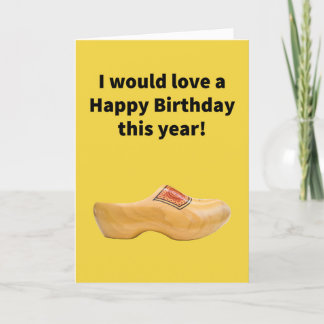 Holzschuh - Happy Birthday Karte