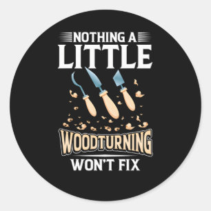 Holzschuhwerkzeuge Sandpaper Chisel Holz Runder Aufkleber