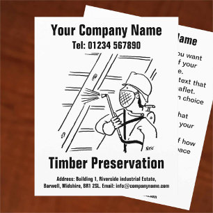 Holzschutz Cartoon-Design Flyer