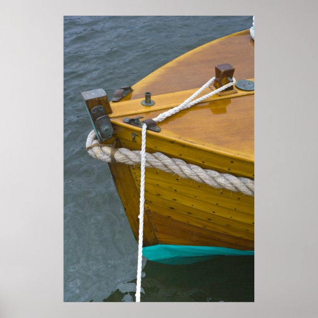 Holzsegler im Wasser Poster (Vorne)