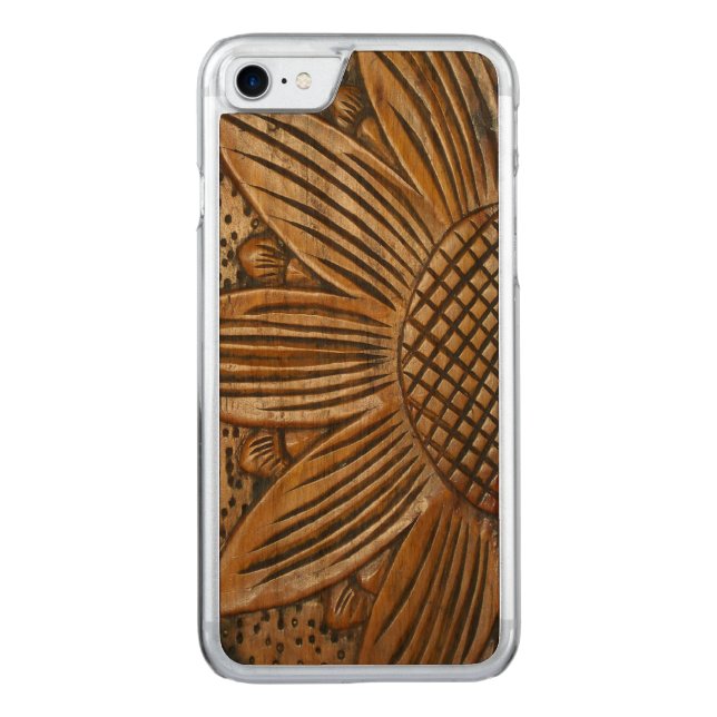 Holzsonnengebläse Druck gegossen® Holz Carved Wood iPhone Hülle (Rückseite)