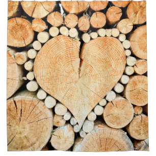 Holzstämme aus Hörnchenholz Duschvorhang