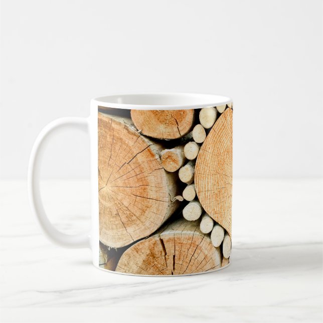 Holzstämme aus Hörnchenholz Kaffeetasse (Links)