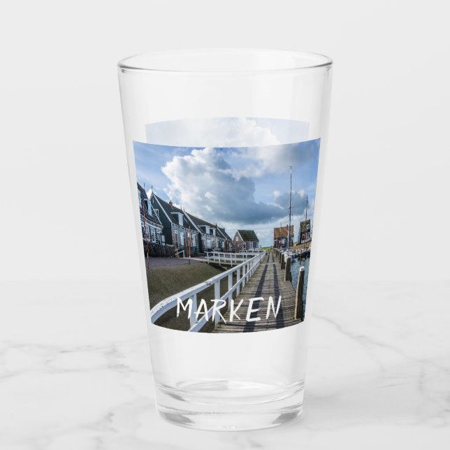 Holzsteg in Marken, Niederlande Glas (Vorderseite)