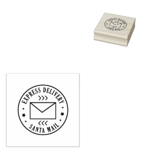 Holzstempel Santa Mail Express Lieferung Gummistempel