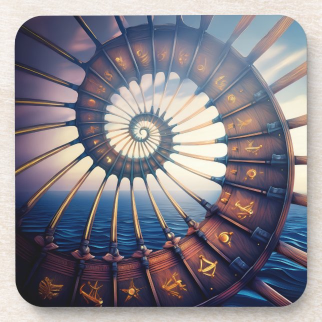 Holzsterntor auf dem Wasser Getränkeuntersetzer (Vorderseite)