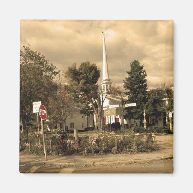 Holzstock, NY Town Square Magnet (Vorne)