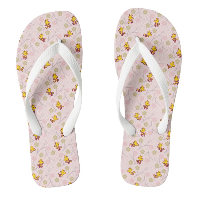 Holzstock-Pink-Kirschblossom-Muster Flip Flops (Fußbett)