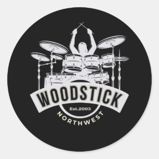 Holzstock Runder Aufkleber