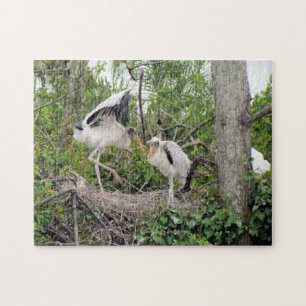 Holzstorch - Nest - Playin - Vogel - Puzzle