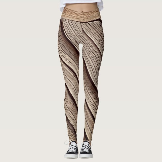 Holzstreifen Leggings (Vorderseite)