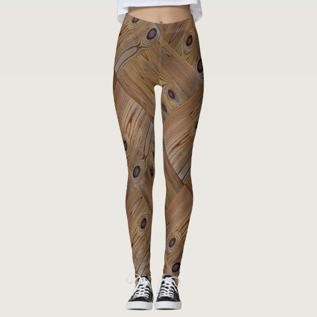 Holzstruktur, Naturholz Leggings (Vorderseite)
