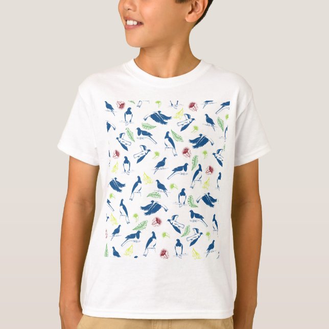 Holztaube Kereru Muster T-Shirt (Vorderseite)
