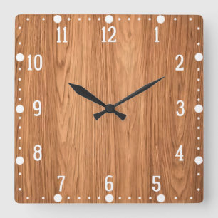 Holztextur-Hintergrund-35455 Quadratische Wanduhr