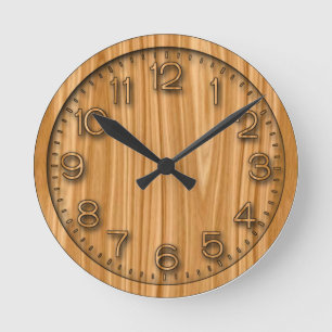 Holztexturfläche-35456 Runde Wanduhr
