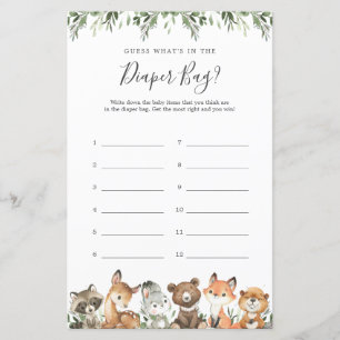 Holztiere raten, was in der Windeltasche ist