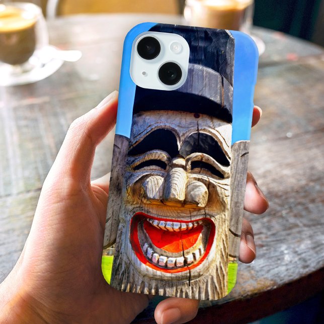 Holztotem lacht Gesichtszähne Foto mutig lustig Case-Mate iPhone Hülle (Von Creator hochgeladen)