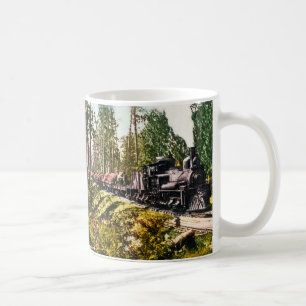 Holztransportzug in Iron Mountain, Michigan Tasse