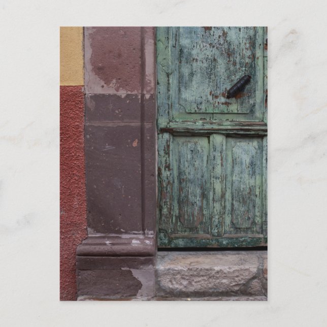 Holztür Abstrakt Postkarte (Vorderseite)