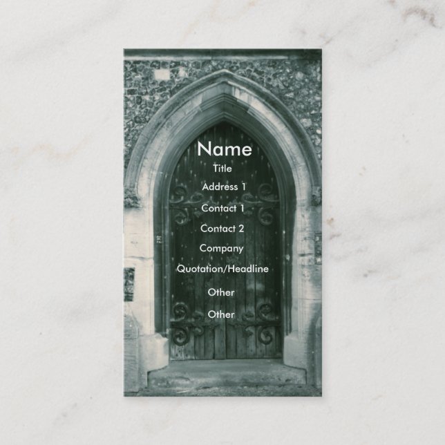 Holztür-Visitenkarten Visitenkarte (Vorderseite)