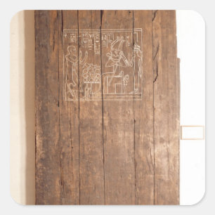 Holztür vom Grab von Khonsuhotep neu Quadratischer Aufkleber