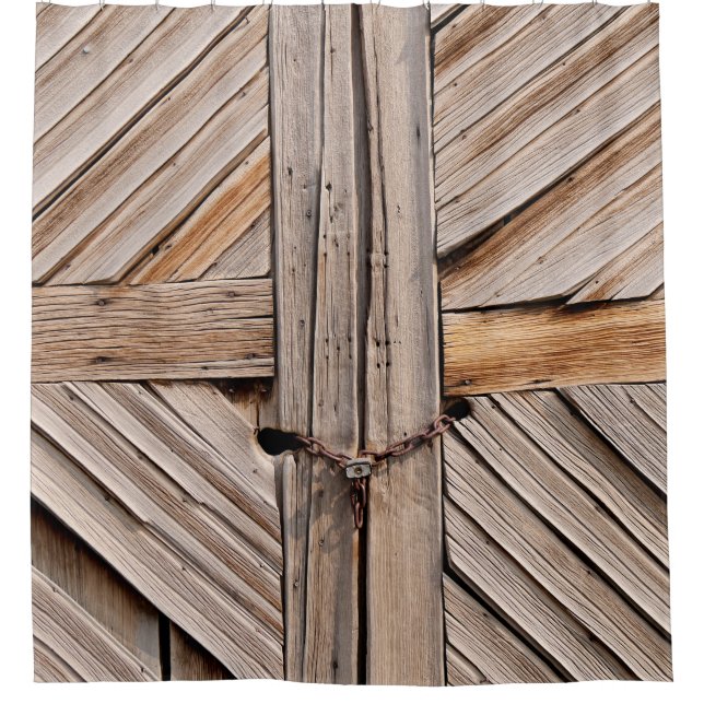 Holztüren Duschvorhang (Vorderseite)