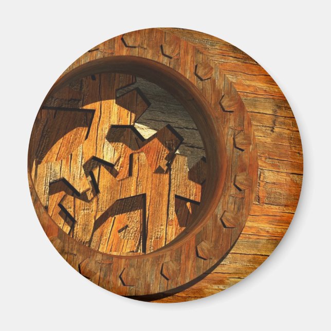 Holzuhr Magnet (Vorne)