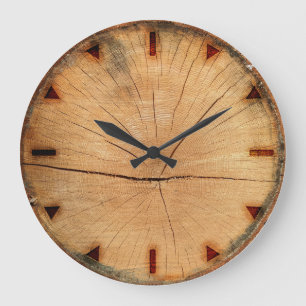 Holzverbranntes gesägtes Holz Große Wanduhr