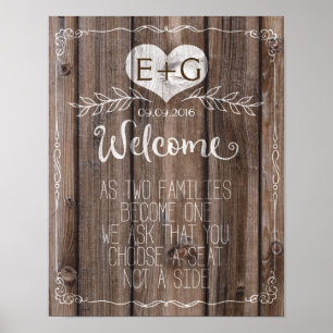 Holzvorlage Willkommensschild Hochzeit Drucken Poster