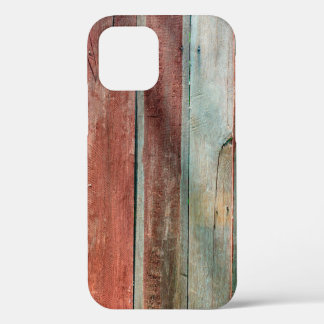 Holzwand in Vintage-Farbeabstrakt, gealtert, Hinte iPhone 12 Hülle