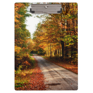 Holzweg mit Laubblätterung Klemmbrett